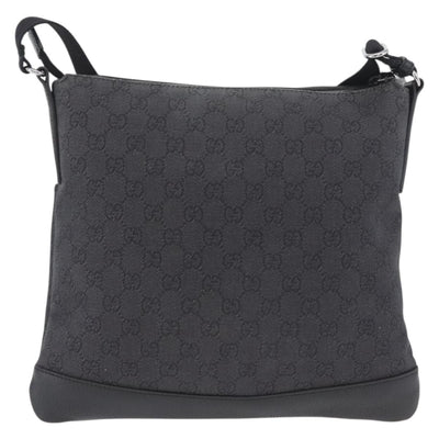 GUCCI GG Canvas Shoulder Bag Black Silver 374414 Auth 174510 - 0
