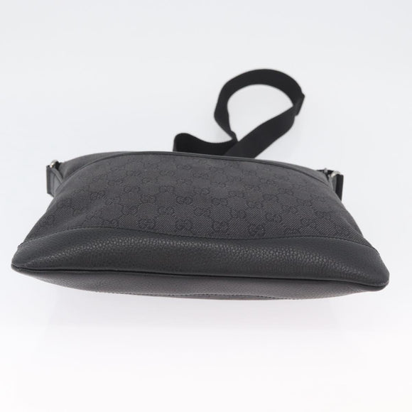 GUCCI GG Canvas Shoulder Bag Black Silver 374414 Auth 174510