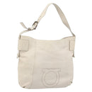Salvatore Ferragamo Gancini Hand Bag Leather Ivory Auth 174511-1