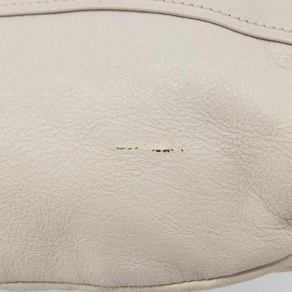 Salvatore Ferragamo Gancini Hand Bag Leather Ivory Auth 174511