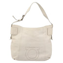 Salvatore Ferragamo Gancini Hand Bag Leather Ivory Auth 174511-2