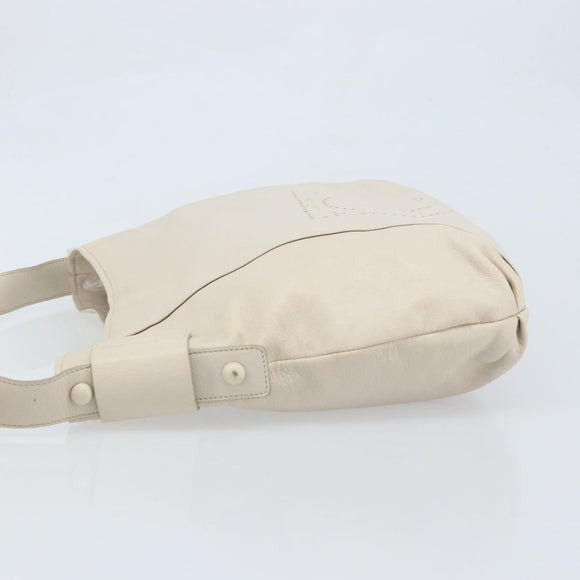 Salvatore Ferragamo Gancini Hand Bag Leather Ivory Auth 174511