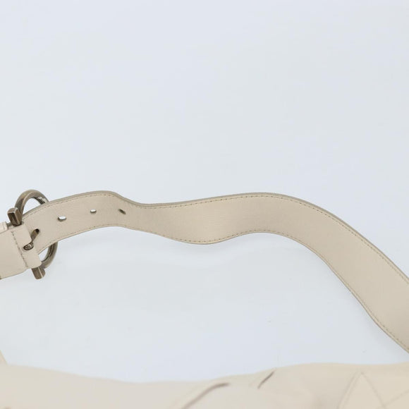 Salvatore Ferragamo Gancini Hand Bag Leather Ivory Auth 174511