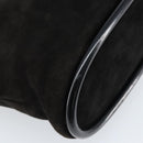 GUCCI Hand Bag Suede Black Gold 002 2122 0465 Auth 174512-13