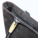 GUCCI Hand Bag Suede Black Gold 002 2122 0465 Auth 174512-14