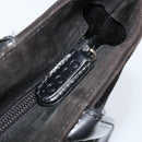 GUCCI Hand Bag Suede Black Gold 002 2122 0465 Auth 174512-16