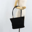 GUCCI Hand Bag Suede Black Gold 002 2122 0465 Auth 174512-24
