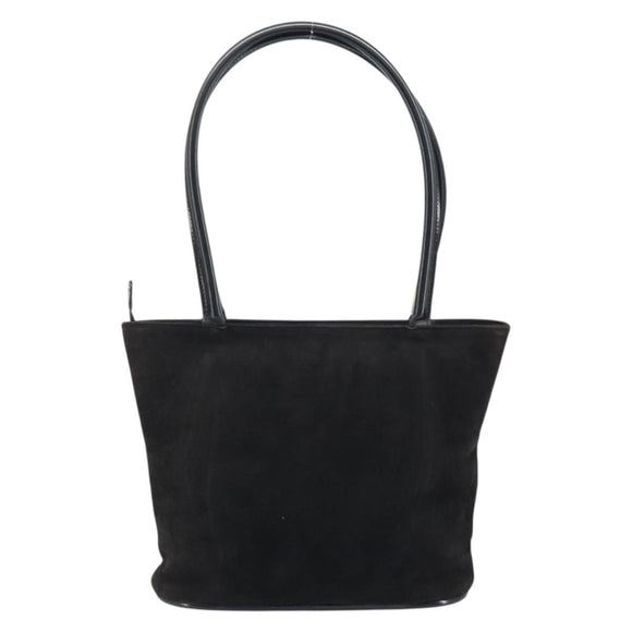 GUCCI Hand Bag Suede Black Gold 002 2122 0465 Auth 174512