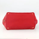 PRADA Canapa GM Hand Bag Canvas 2way Red Gold Auth 174514-11