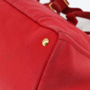 PRADA Canapa GM Hand Bag Canvas 2way Red Gold Auth 174514-14