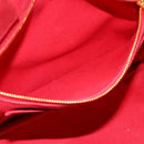 PRADA Canapa GM Hand Bag Canvas 2way Red Gold Auth 174514-18
