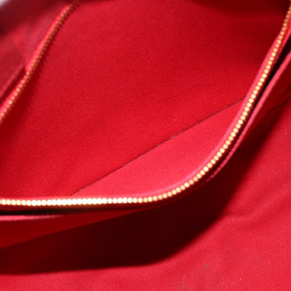 PRADA Canapa GM Hand Bag Canvas 2way Red Gold Auth 174514