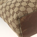 GUCCI GG Canvas Tote Bag Beige Silver 31244 Auth 174516-11