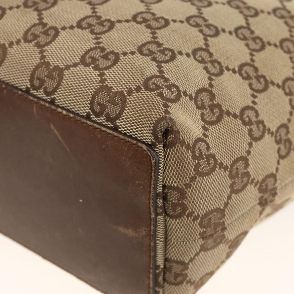 GUCCI GG Canvas Tote Bag Beige Silver 31244 Auth 174516