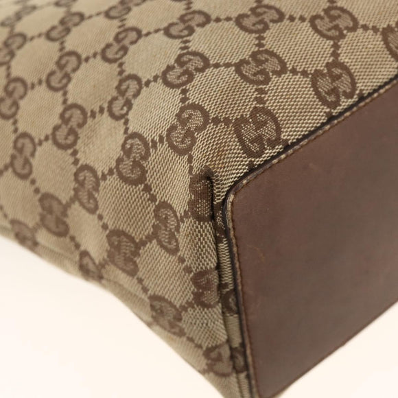 GUCCI GG Canvas Tote Bag Beige Silver 31244 Auth 174516