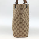 GUCCI GG Canvas Tote Bag Beige Silver 31244 Auth 174516-4