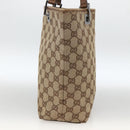 GUCCI GG Canvas Tote Bag Beige Silver 31244 Auth 174516-5