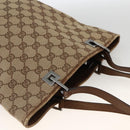 GUCCI GG Canvas Tote Bag Beige Silver 31244 Auth 174516-6