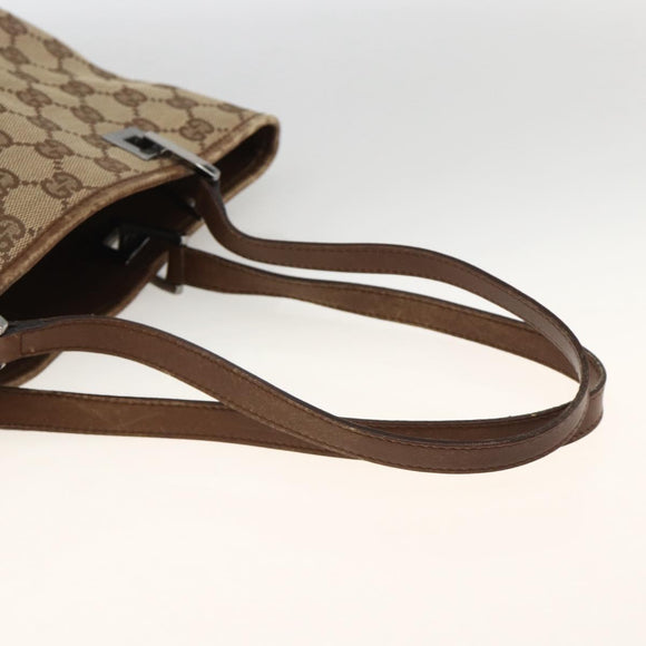 GUCCI GG Canvas Tote Bag Beige Silver 31244 Auth 174516
