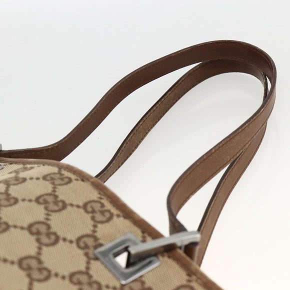 GUCCI GG Canvas Tote Bag Beige Silver 31244 Auth 174516