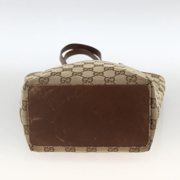 GUCCI GG Canvas Tote Bag Beige Silver 31244 Auth 174516