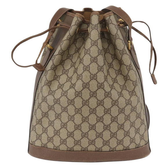 GUCCI GG Supreme Purse Shoulder Bag PVC Beige Gold 001 58 6850 Auth 174519