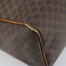 CELINE Macadam Canvas Hand Bag PVC Leather Brown Gold Auth 174520-14