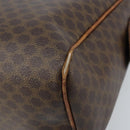 CELINE Macadam Canvas Hand Bag PVC Leather Brown Gold Auth 174520-15