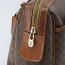 CELINE Macadam Canvas Hand Bag PVC Leather Brown Gold Auth 174520-18