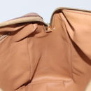 CELINE Macadam Canvas Hand Bag PVC Leather Brown Gold Auth 174520-20