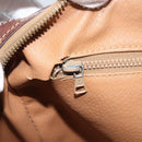 CELINE Macadam Canvas Hand Bag PVC Leather Brown Gold Auth 174520-22