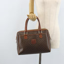 CELINE Macadam Canvas Hand Bag PVC Leather Brown Gold Auth 174520-25