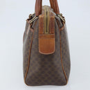 CELINE Macadam Canvas Hand Bag PVC Leather Brown Gold Auth 174520-4