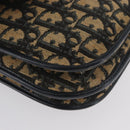 Christian Dior Trotter Canvas Shoulder Bag Navy Gold Auth 174528-9