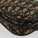 Christian Dior Trotter Canvas Shoulder Bag Navy Gold Auth 174528-16