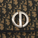 Christian Dior Trotter Canvas Shoulder Bag Navy Gold Auth 174528-17