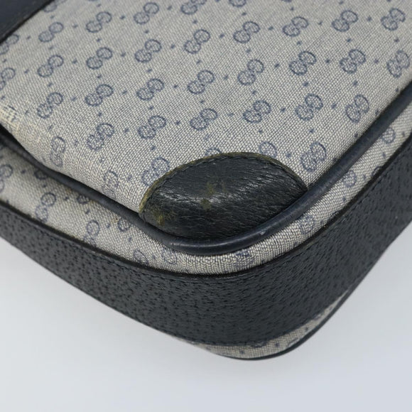 GUCCI Micro GG Supreme Shoulder Bag PVC Navy Gold 007 904 0423 Auth 174532
