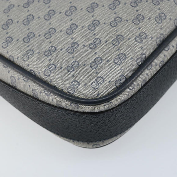 GUCCI Micro GG Supreme Shoulder Bag PVC Navy Gold 007 904 0423 Auth 174532