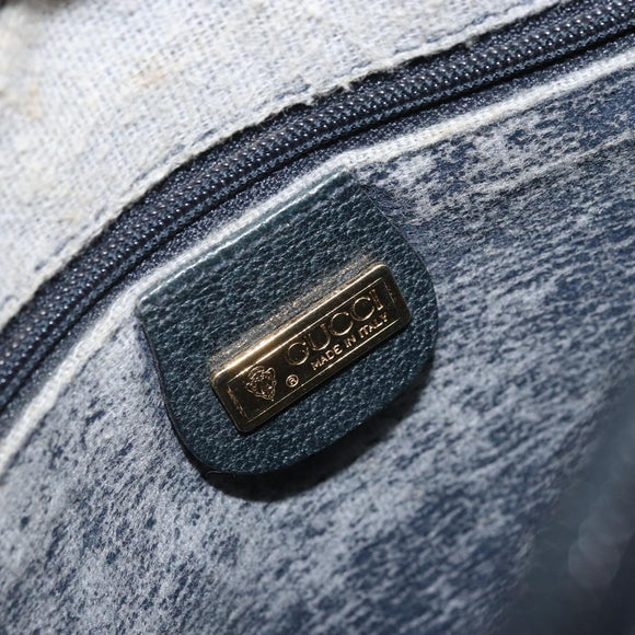 GUCCI Micro GG Supreme Shoulder Bag PVC Navy Gold 007 904 0423 Auth 174532