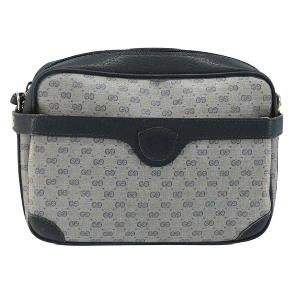 GUCCI Micro GG Supreme Shoulder Bag PVC Navy Gold 007 904 0423 Auth 174532