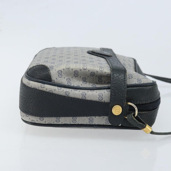 GUCCI Micro GG Supreme Shoulder Bag PVC Navy Gold 007 904 0423 Auth 174532