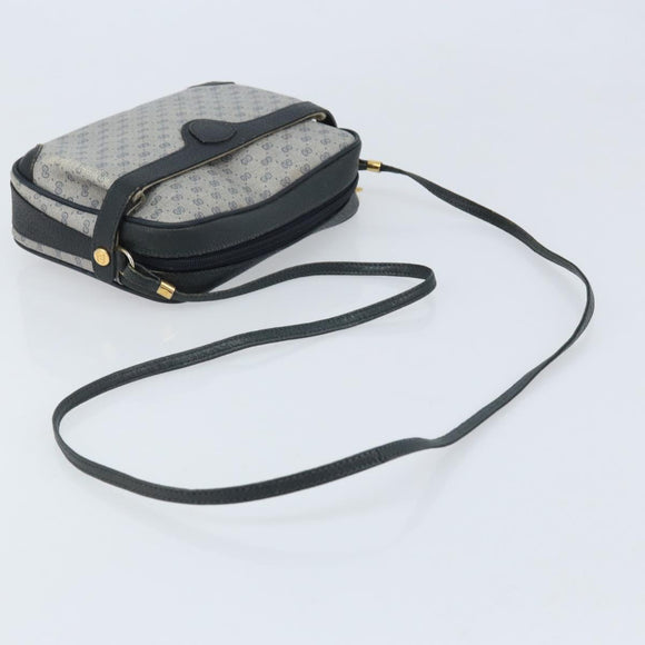 GUCCI Micro GG Supreme Shoulder Bag PVC Navy Gold 007 904 0423 Auth 174532