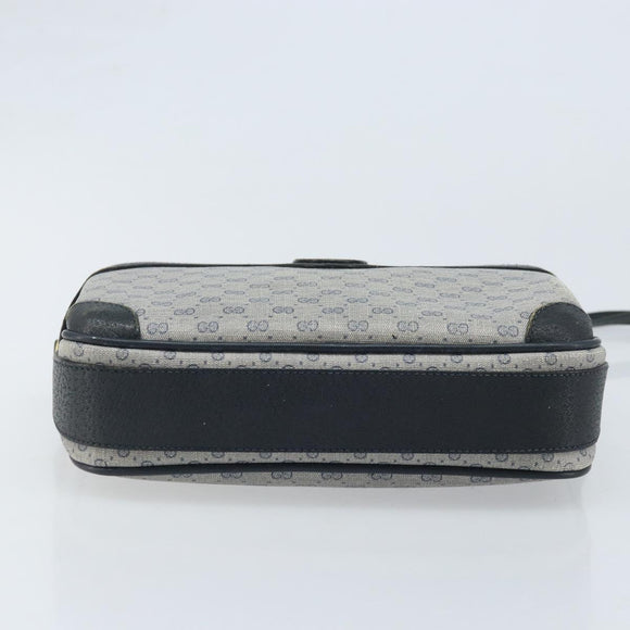 GUCCI Micro GG Supreme Shoulder Bag PVC Navy Gold 007 904 0423 Auth 174532