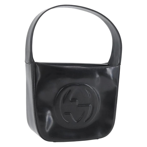 GUCCI Hand Bag Patent leather Black 007 0249 Auth 174533