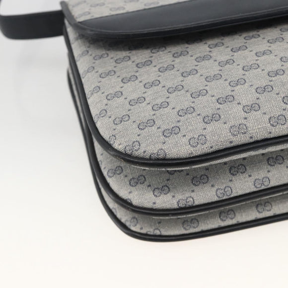 GUCCI Micro GG Supreme Shoulder Bag PVC Navy Gold 004 106 0024 Auth 174535