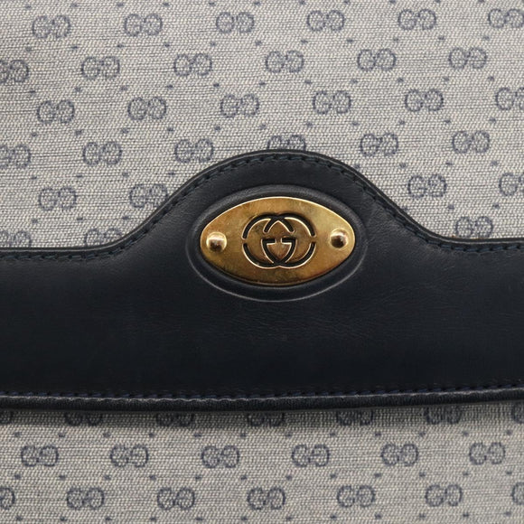 GUCCI Micro GG Supreme Shoulder Bag PVC Navy Gold 004 106 0024 Auth 174535