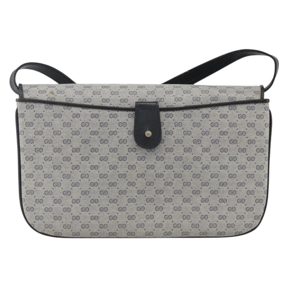 GUCCI Micro GG Supreme Shoulder Bag PVC Navy Gold 004 106 0024 Auth 174535