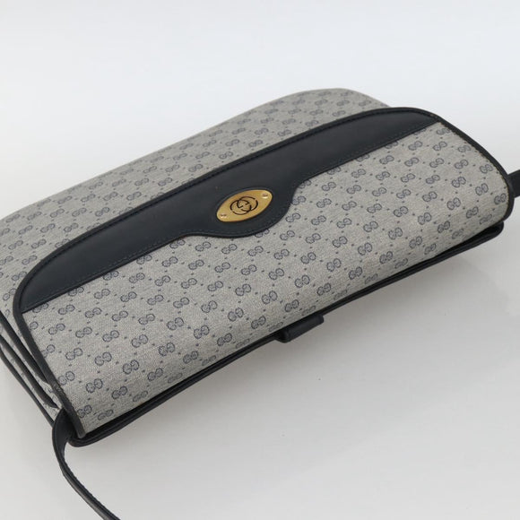 GUCCI Micro GG Supreme Shoulder Bag PVC Navy Gold 004 106 0024 Auth 174535