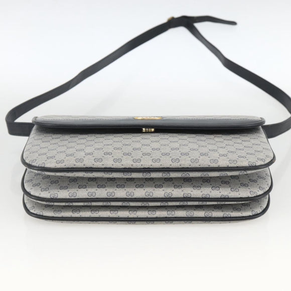 GUCCI Micro GG Supreme Shoulder Bag PVC Navy Gold 004 106 0024 Auth 174535