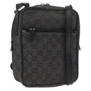 GUCCI GG Canvas Shoulder Bag Black Silver 03136 Auth 174538-1